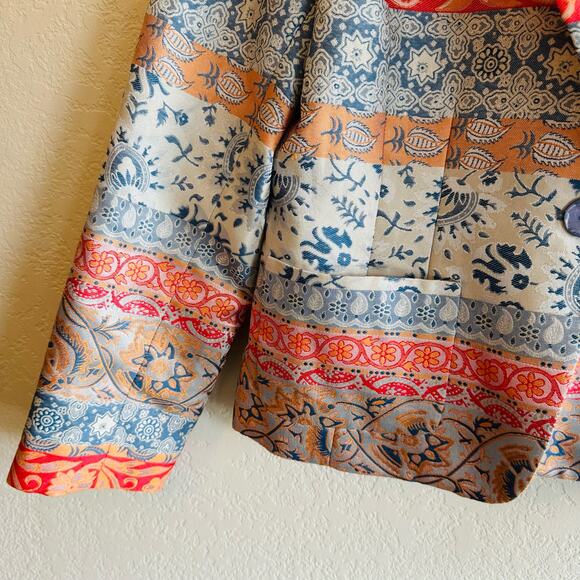 Urban Haggar | boho multicolored blazer jacket size 10 - Picture 4 of 6